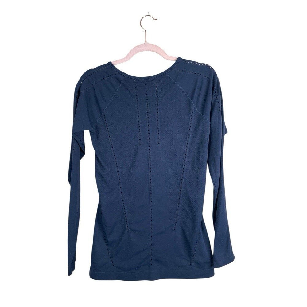 Athleta foothill Navy Long sleeve shirt women size Small Seamless - Picture 2 of 9